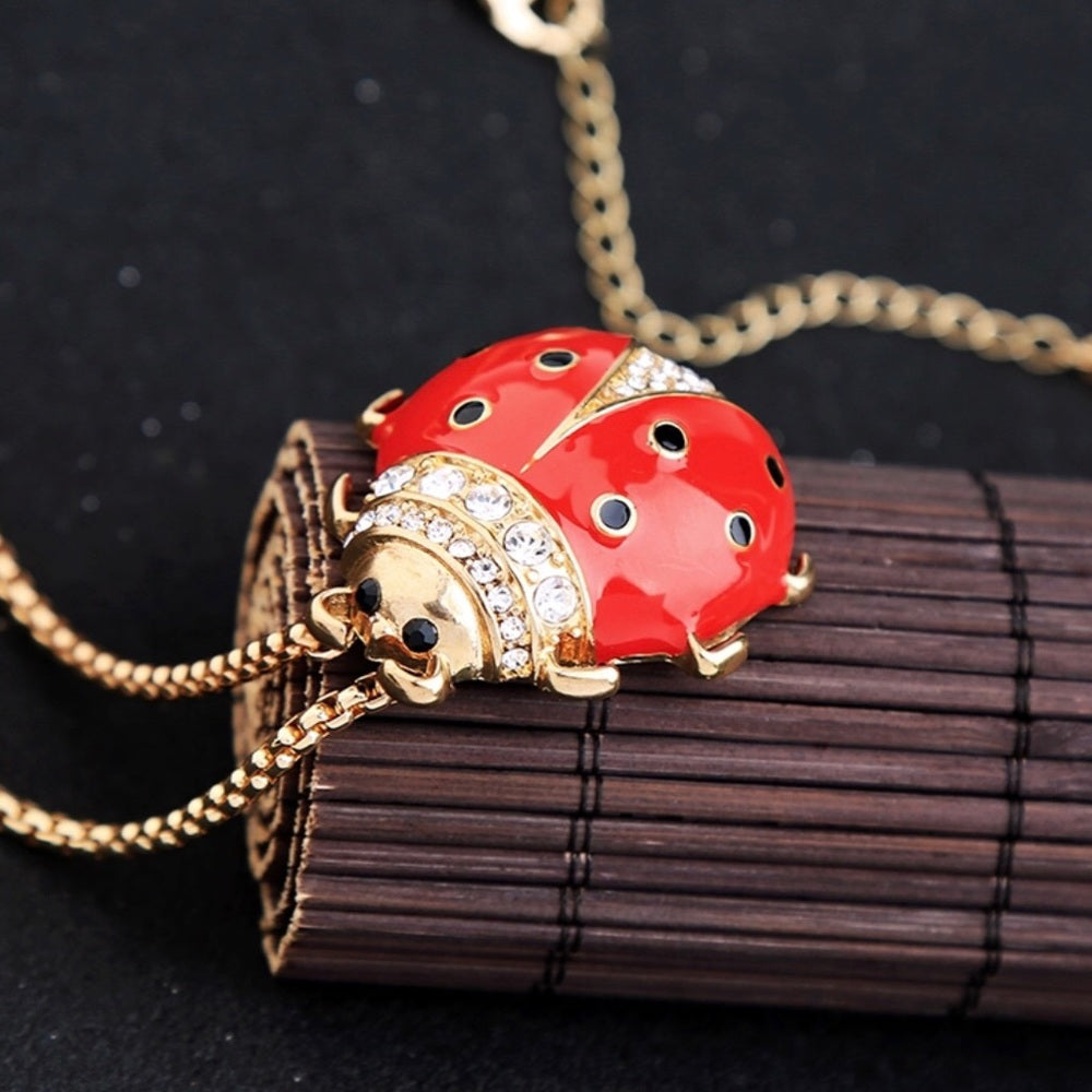Swarovski LadyBug Necklace New With Tags