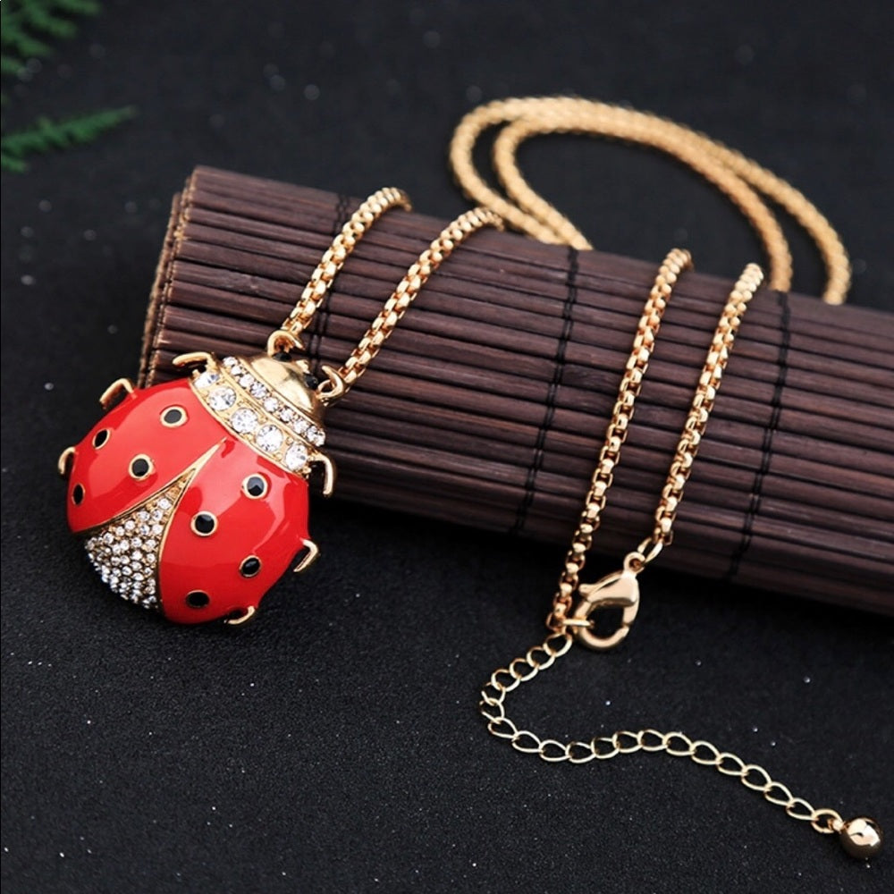 Swarovski LadyBug Necklace New With Tags