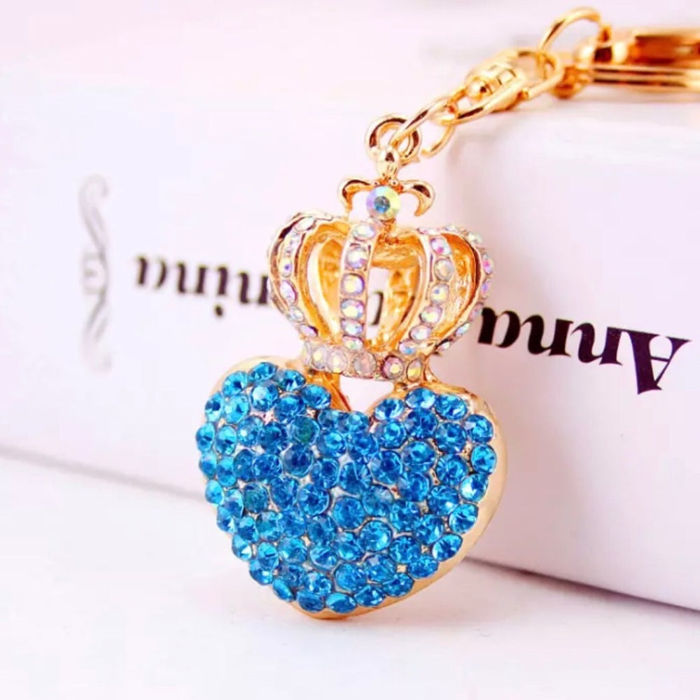 Crowned Blue Purse Charm Keychain New With Tags