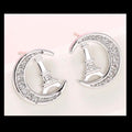 Solid Sterling Silver Moon Over Paris Earrings New