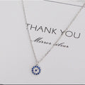 Solid Sterling Silver Swarovski Blue Luxe Necklace