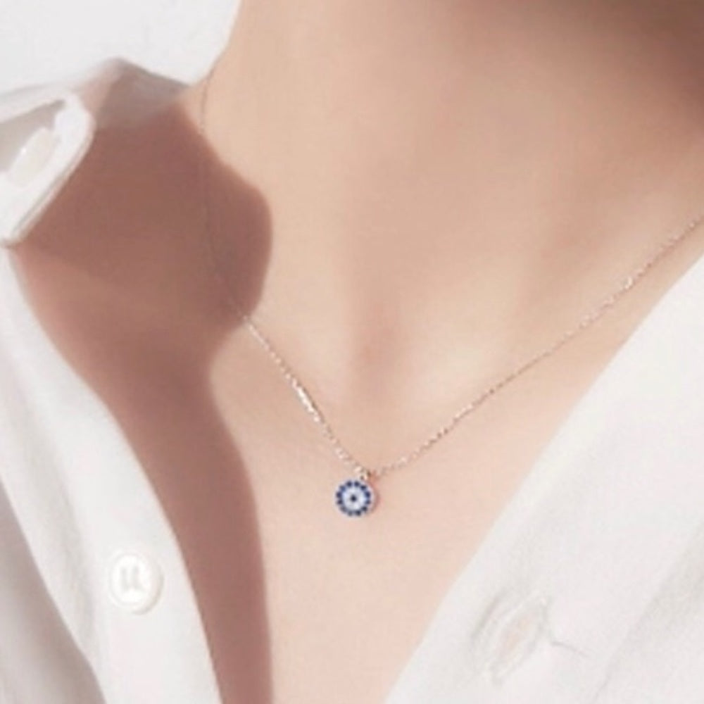 Solid Sterling Silver Swarovski Blue Luxe Necklace