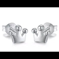 Solid Sterling Silver Crowned Royal Earrings New