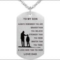 Father Son Dog Tag Necklace Stainless Steel New