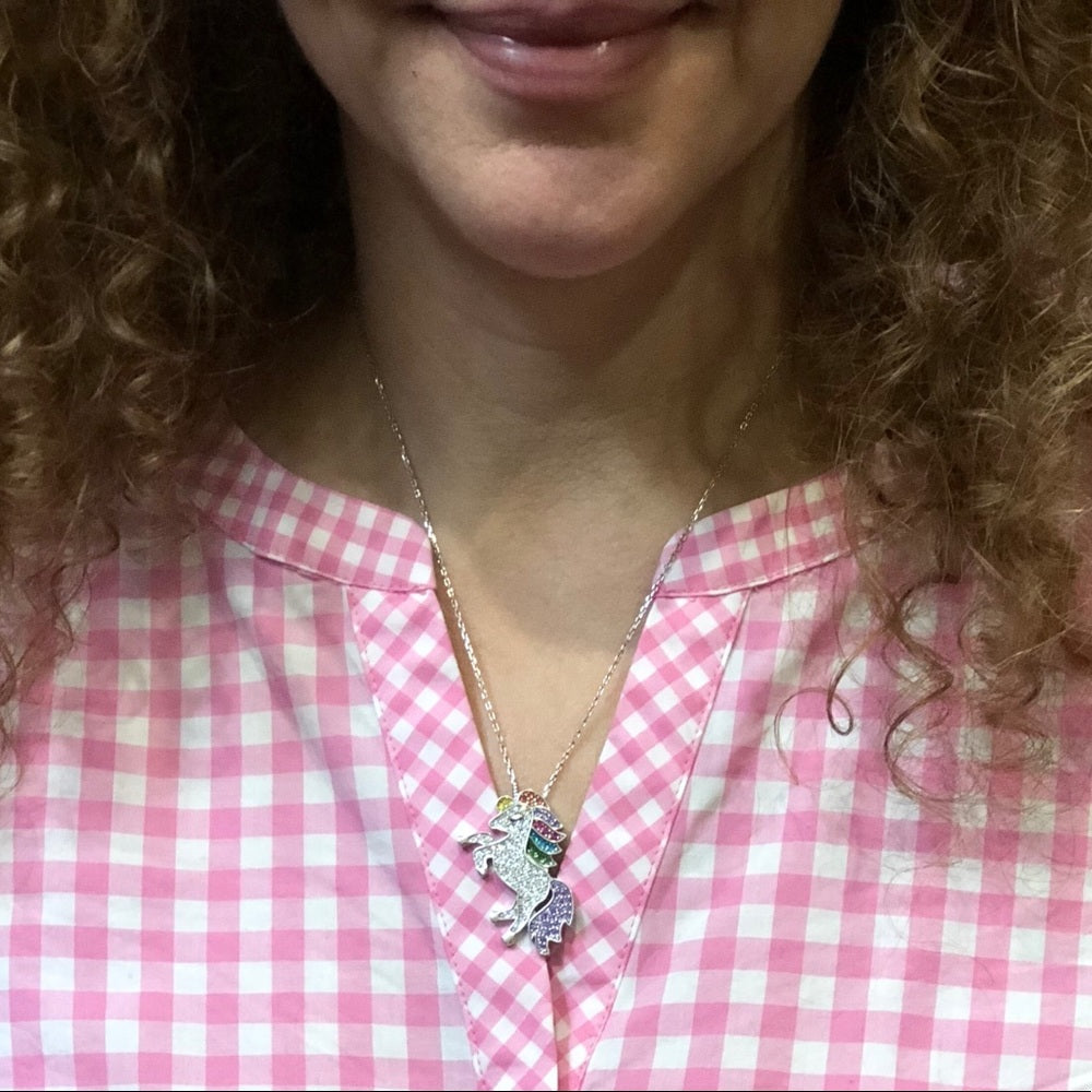 Swarovski Unicorn SOLID STERLING SILVER NECKLACE