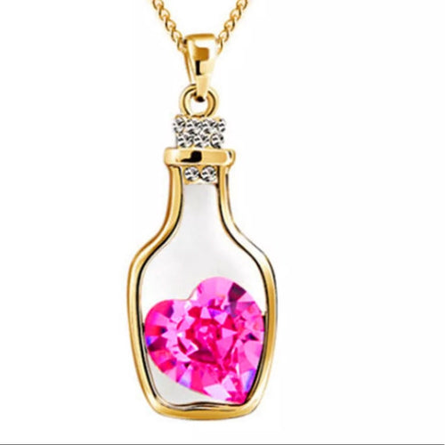 Australian Crystal Pink Heart Hope Necklace New