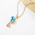 Key To My Heart Australian Blue Crystal Necklace
