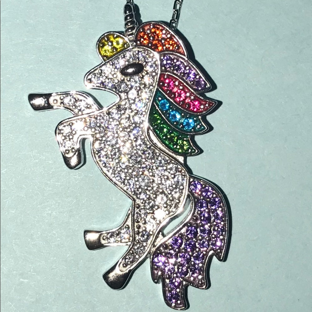 Solid Sterling Silver Unicorn Necklace