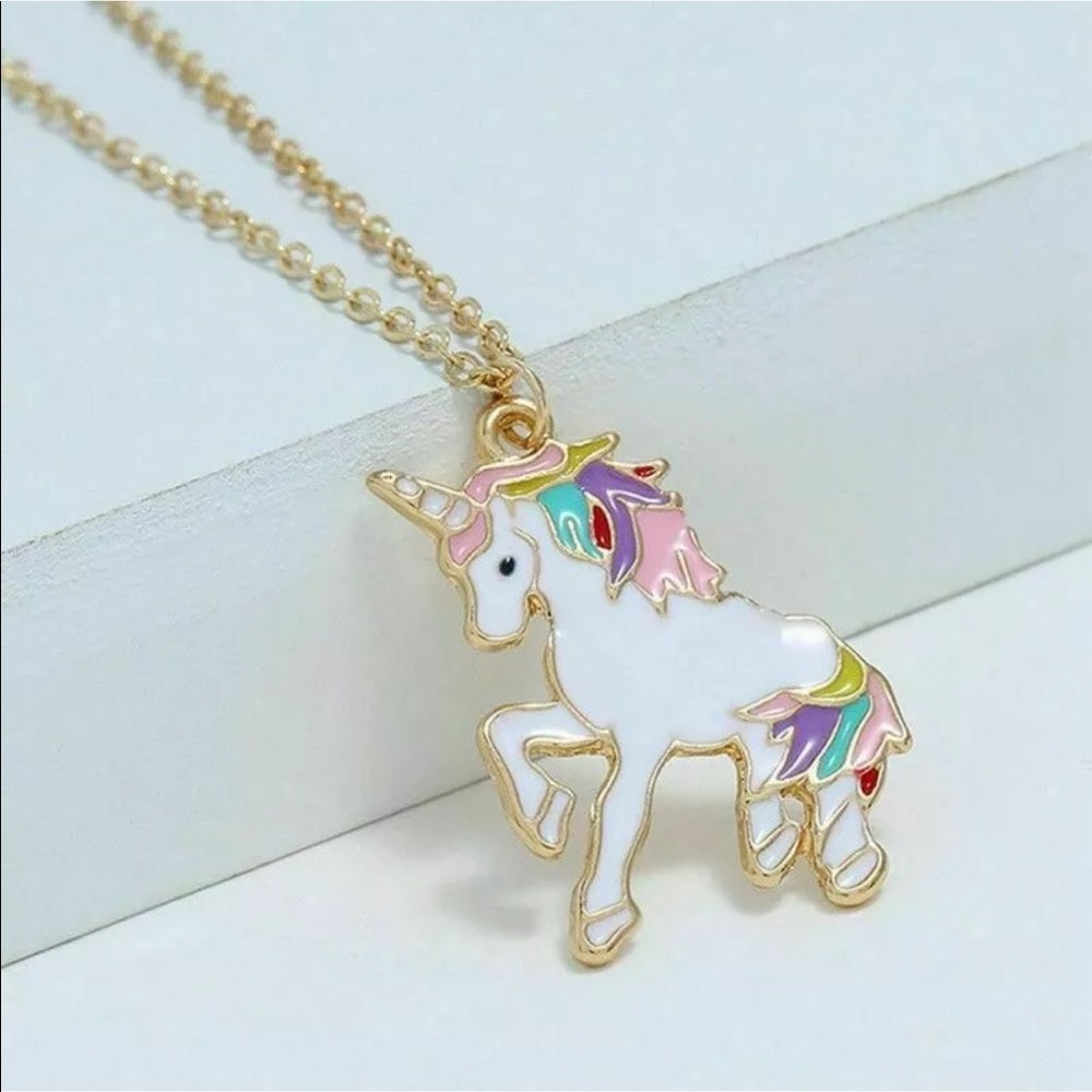 Magical Unicorn Chain Necklace Gold Plated New NWT
