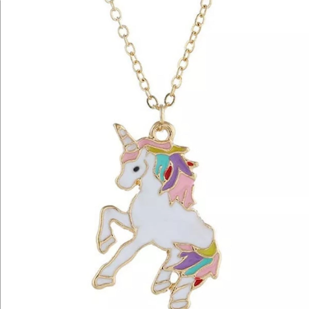 Magical Unicorn Chain Necklace Gold Plated New NWT