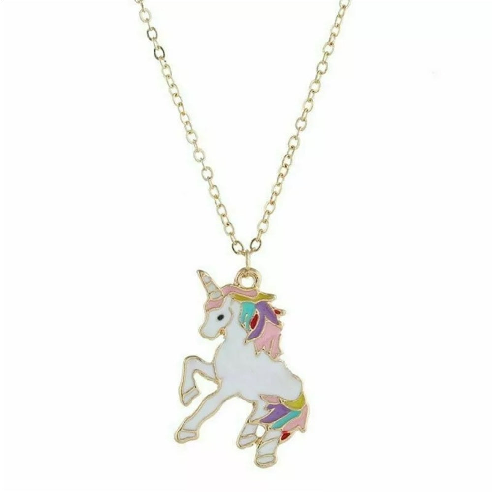 Magical Unicorn Chain Necklace Gold Plated New NWT