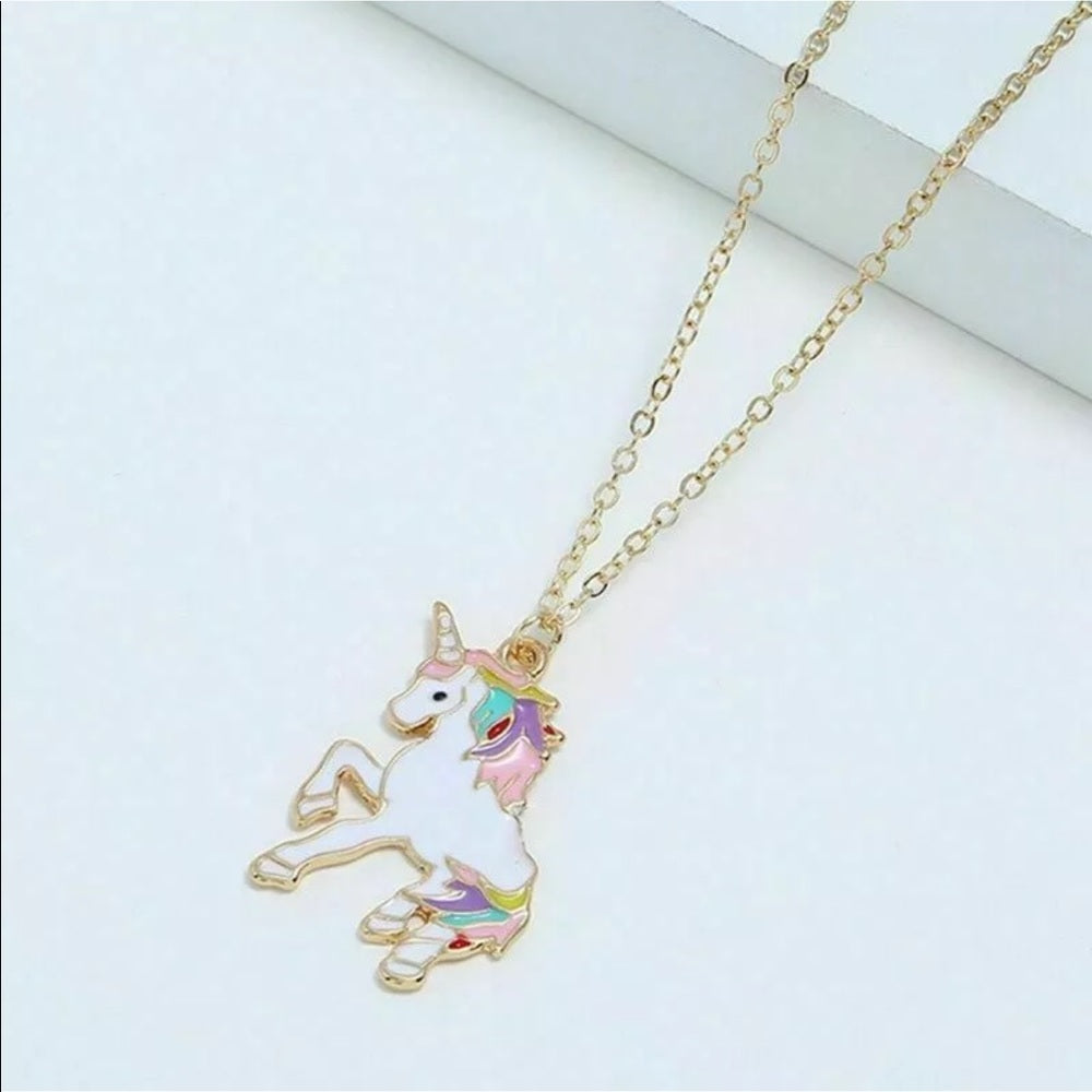 Magical Unicorn Chain Necklace Gold Plated New NWT